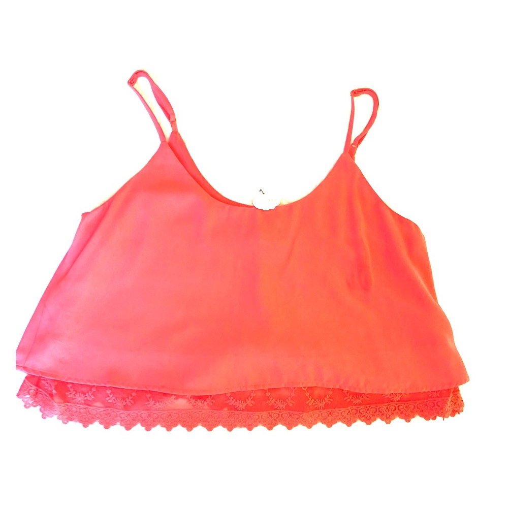 Pink Cropped Lacy Camisole